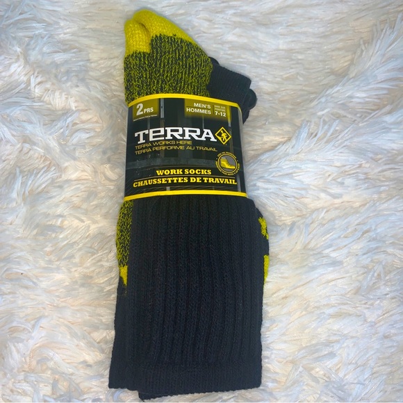 Terra Work Socks Mens Size 7-12 Steel Toe Protection Arch Band Mesh Panels - Picture 1 of 3